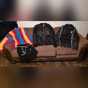 Karl Kani Black Quilted Jacket with Pink Logo Buy Now Get All